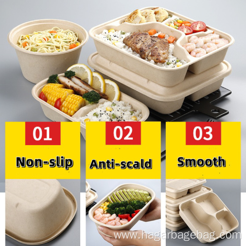 Eco friendly multi-Compartment sugarcane food container